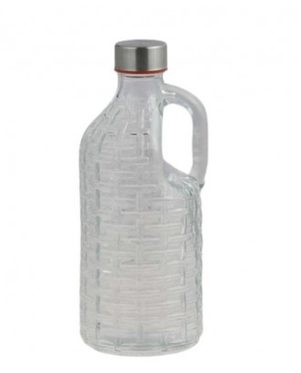 Sticla transparenta cu capac si maner, 1 litru, Toskani - SIMONA'S COOKSHOP